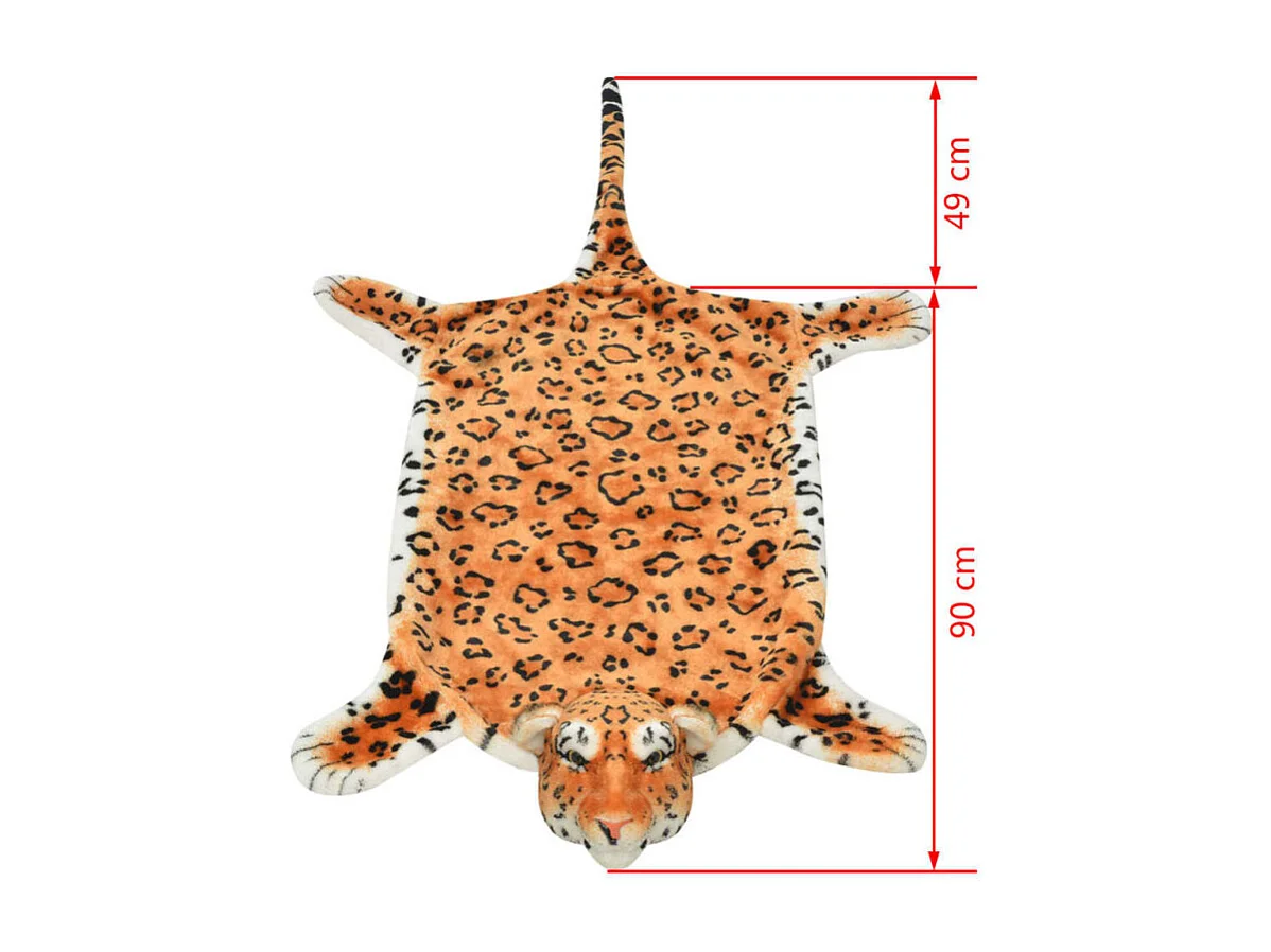 Tapis en peluche en forme de léopard 139 cm Marron