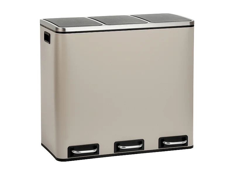 SVITA TM3X18 Poubelle corbeille à papier 54L poubelle tri sélectif taupe