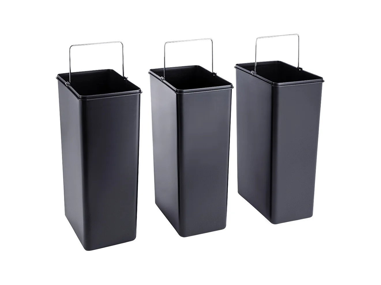 SVITA TM3X18 Poubelle corbeille à papier 54L poubelle tri sélectif taupe