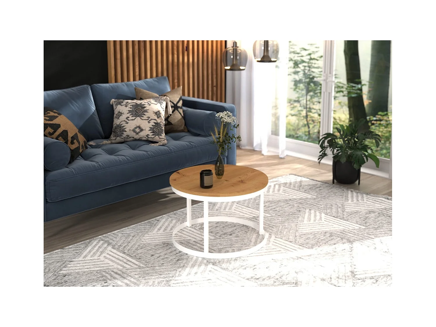 Tavolino da caffè Rini Lux/Metallo/Compensato/marrone