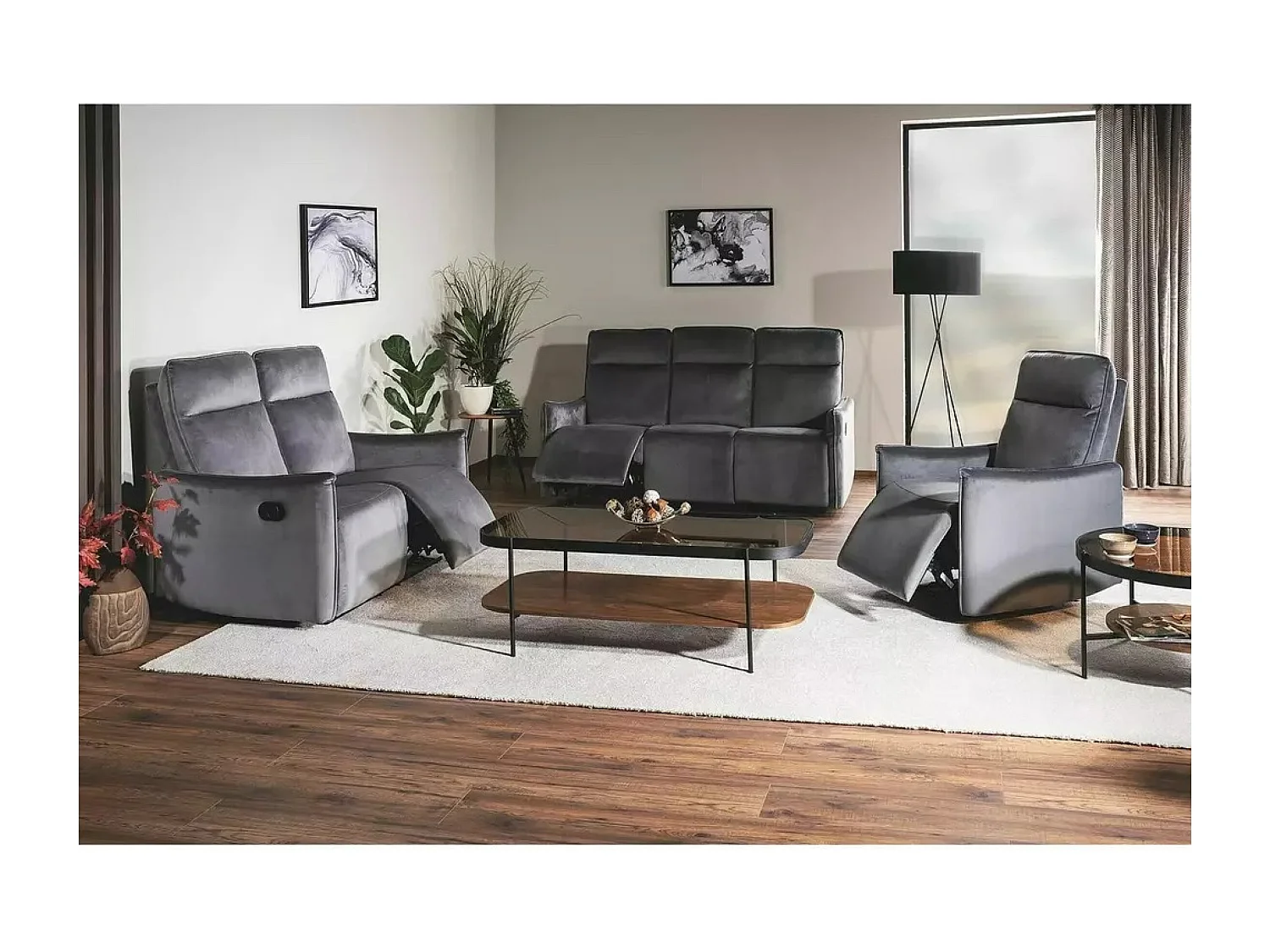 Couchtisch Prima/Metall&Glas/braun