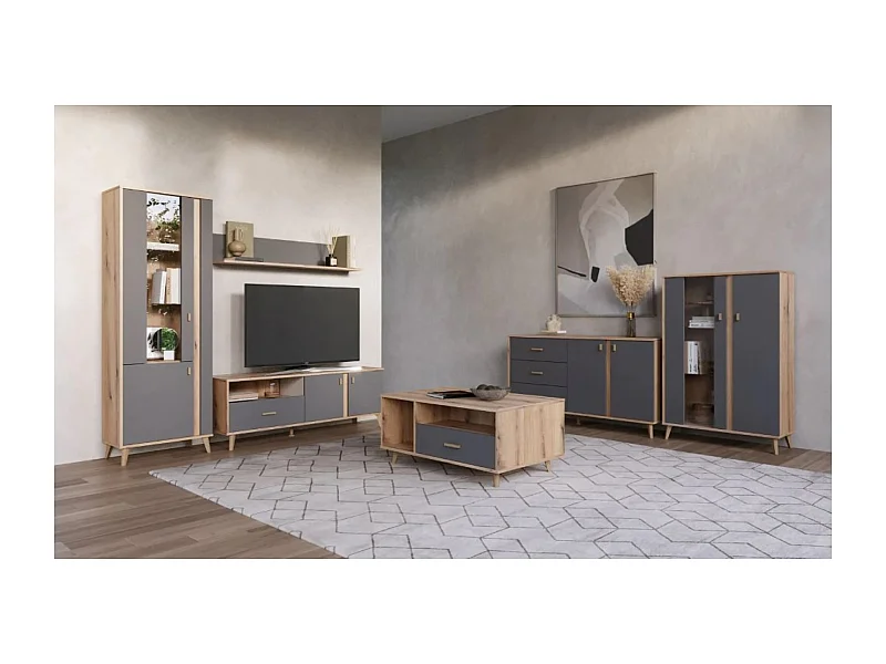 Couchtisch/PortoSpanplatte/braun/grau