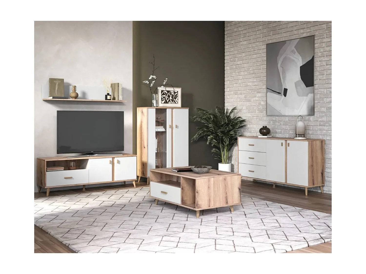 Tavolino da divano/Porto/Cassettomarrone/grigio