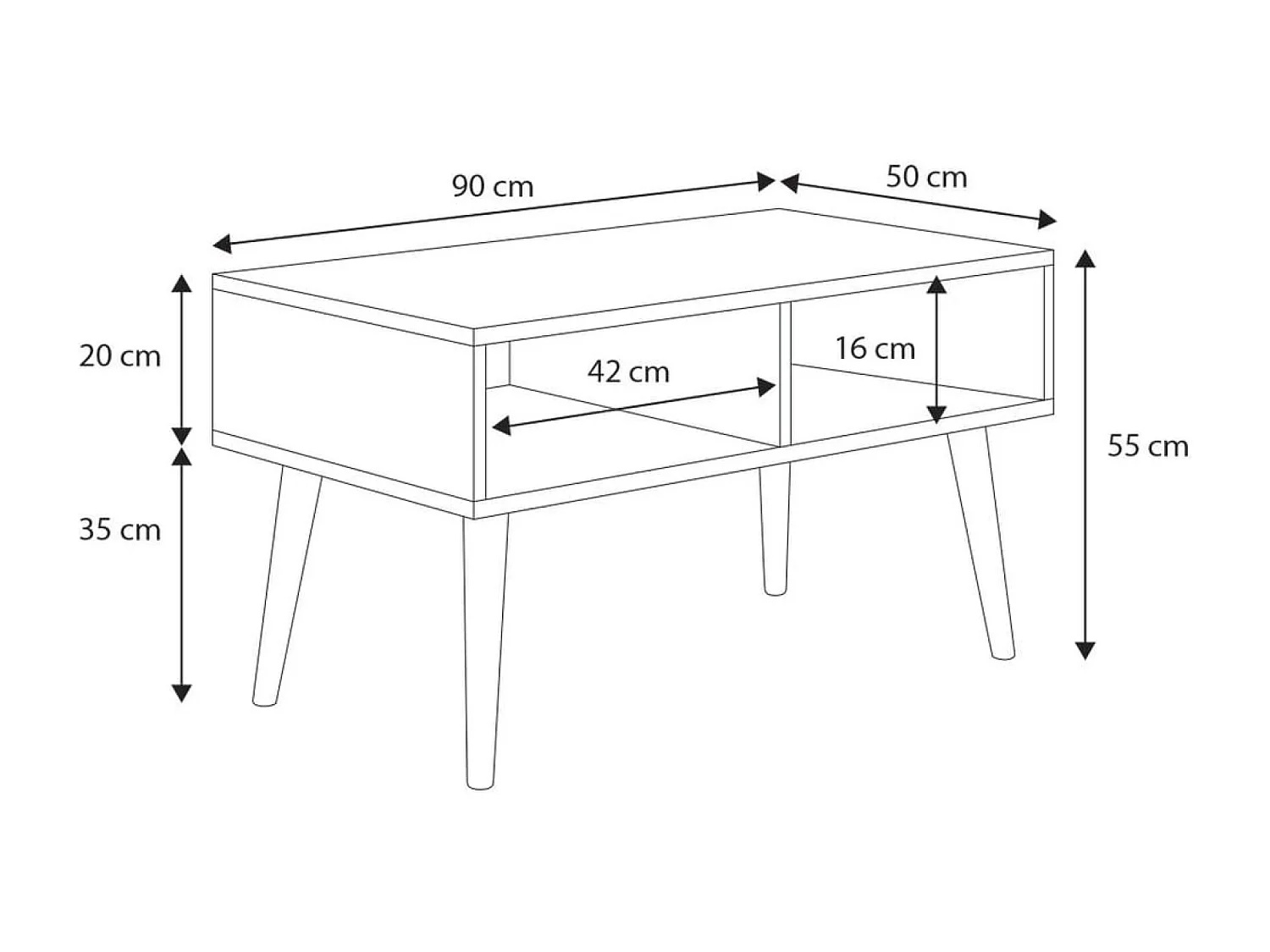 Table basse Yara/Contreplaqué/blanc