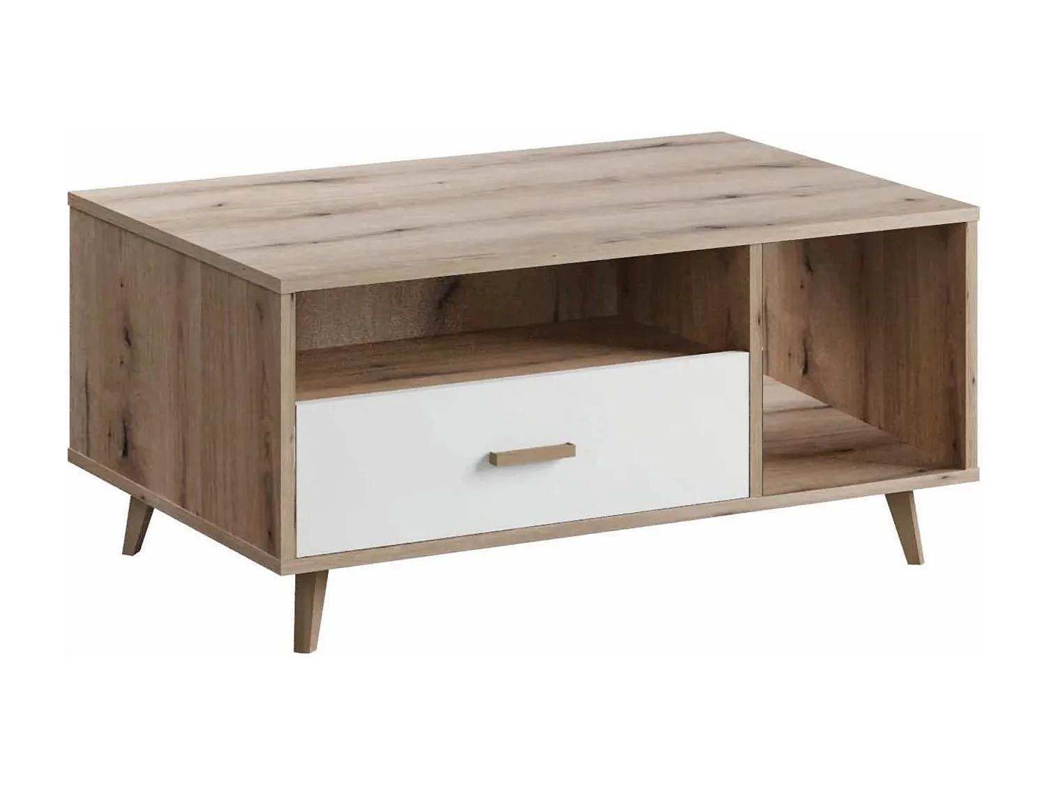 Table basse Porto/Panneau d'aggloméré/brun/blanche