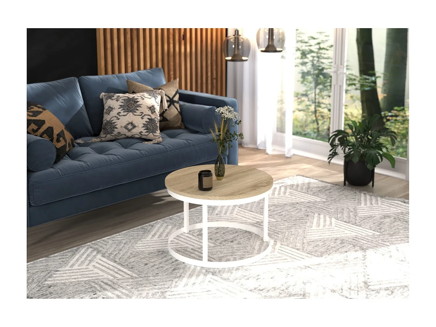 Couchtisch Rini Lux/Metall/Sperrholz/braun