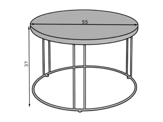 Table basse Noela/métal et bois/noir et blanc