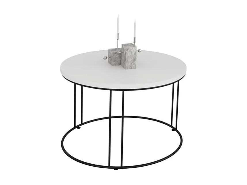 Table basse Noela/métal et bois/noir et blanc