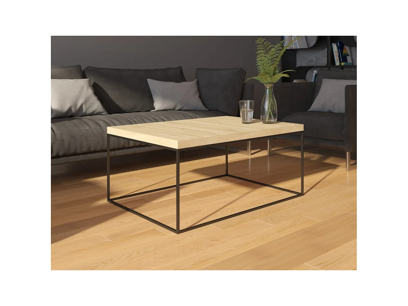 Table basse Zentiko/Métal et Bois/Noir