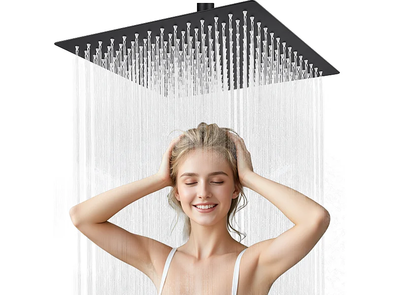 Kit de douche Pommeau de douche Douche de tête Carrée 25cm