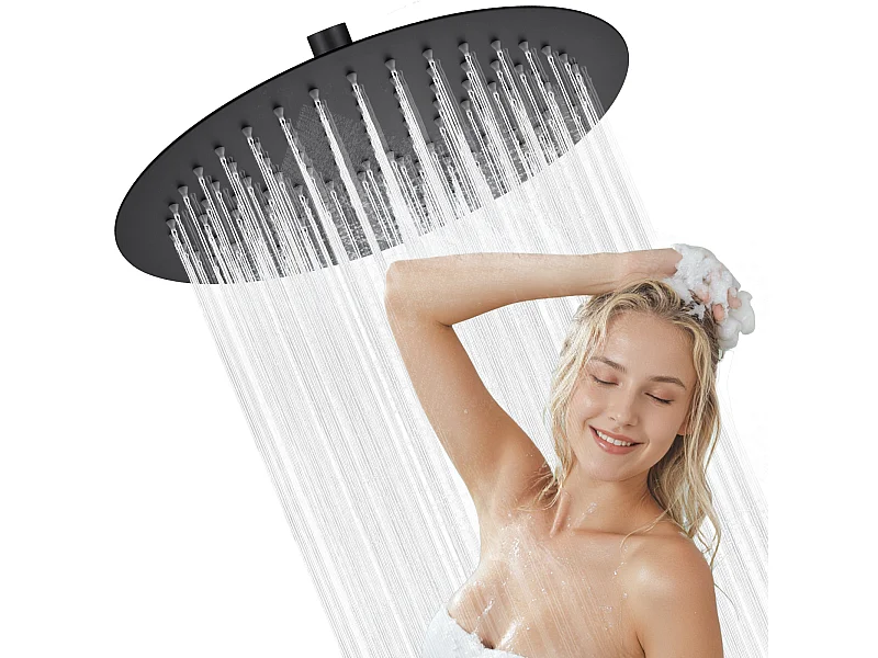 Kit de douche Pommeau de douche Douche de tête Rond 20cm