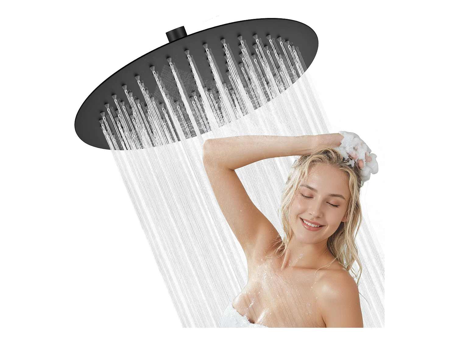 Kit de douche Pommeau de douche Douche de tête Rond 20cm