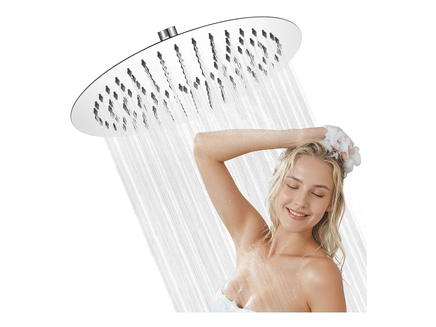 Kit de douche Pommeau de douche Douche de tête Rond 20cm