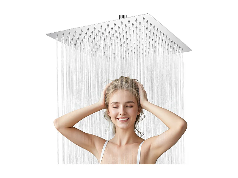 Kit de douche Pommeau de douche Douche de tête Carrée 20cm