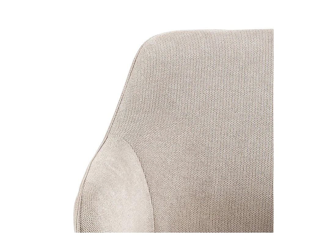 Clara chaise de salle à manger avec accoudoirs tissu beige.