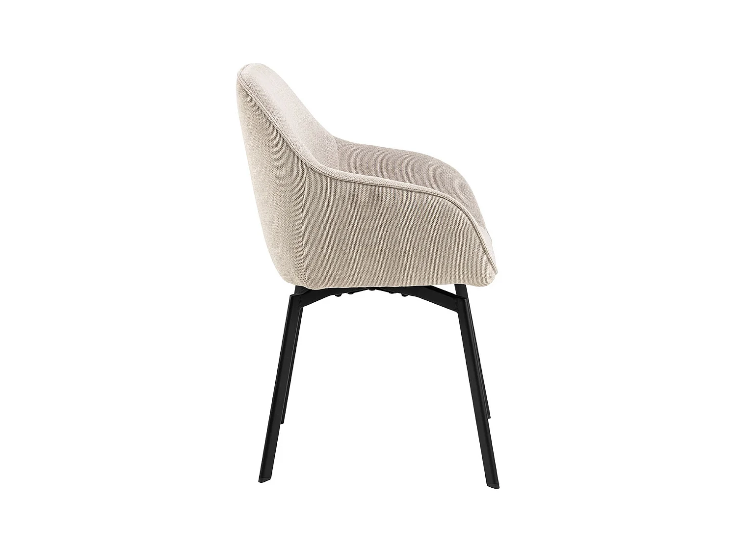 Clara chaise de salle à manger avec accoudoirs tissu beige.