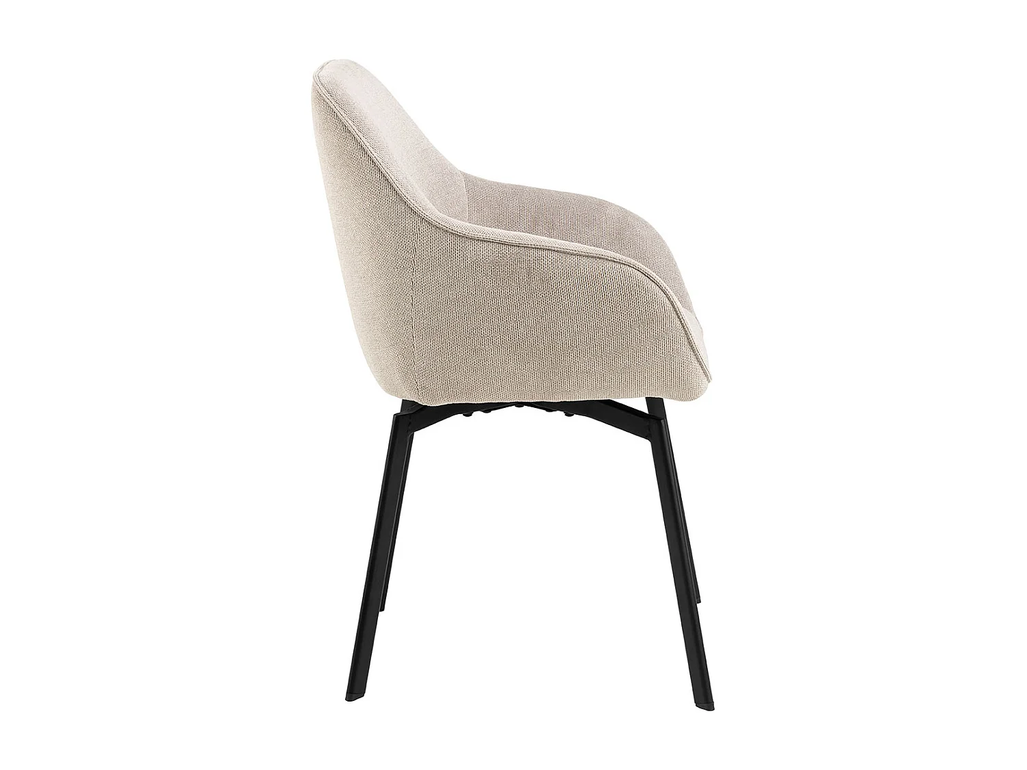 Clara chaise de salle à manger avec accoudoirs tissu beige.