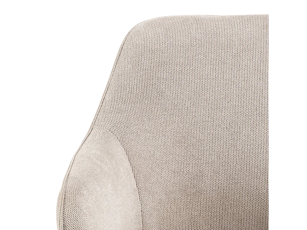 Clara chaise de salle à manger avec accoudoirs tissu beige.