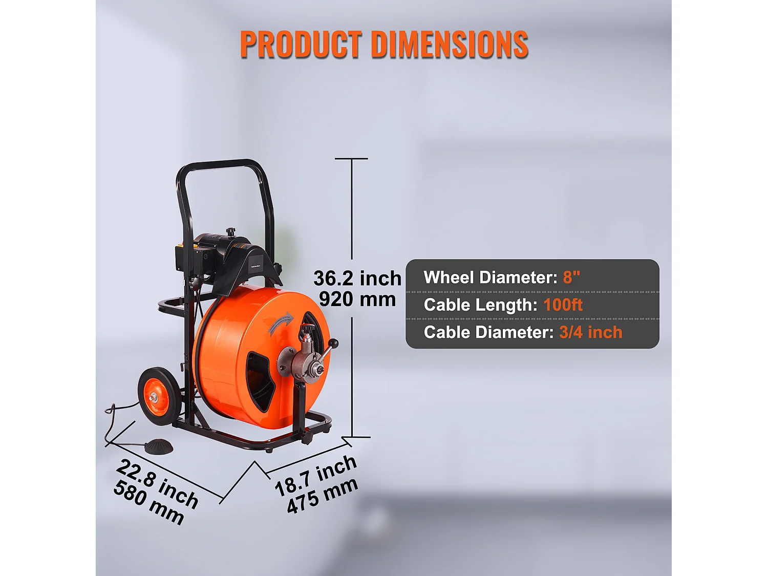 Rioolreinigingsmachine, SucceBuy Rioolreiniger 30.5 m × 1.9 cm Elektrische Automatische Voedermachine