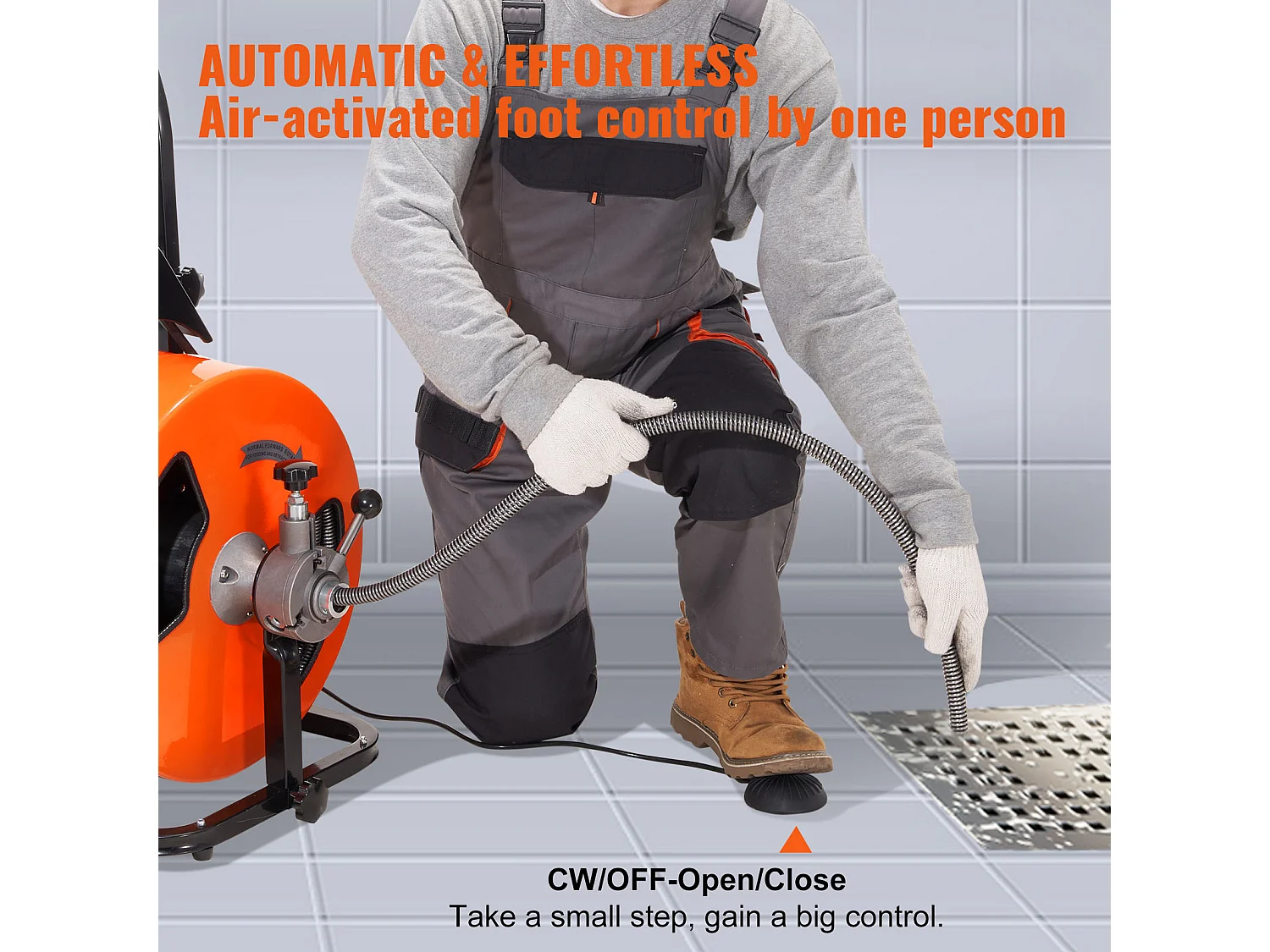 Rioolreinigingsmachine, SucceBuy Rioolreiniger 30.5 m × 1.9 cm Elektrische Automatische Voedermachine