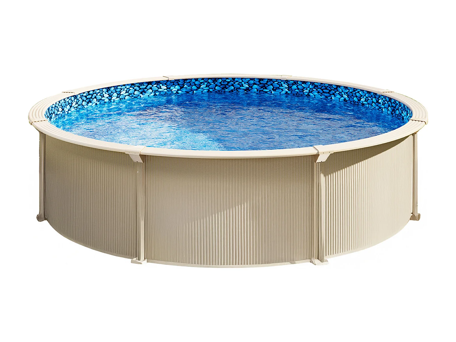 Revêtement de Piscine SucceBuy Ronde, Revêtement en Vinyle à Chevauchement, 549x147 cm