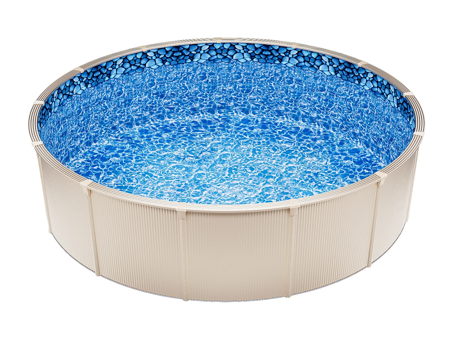 Revêtement de Piscine SucceBuy Ronde, Revêtement en Vinyle à Chevauchement, 549x147 cm