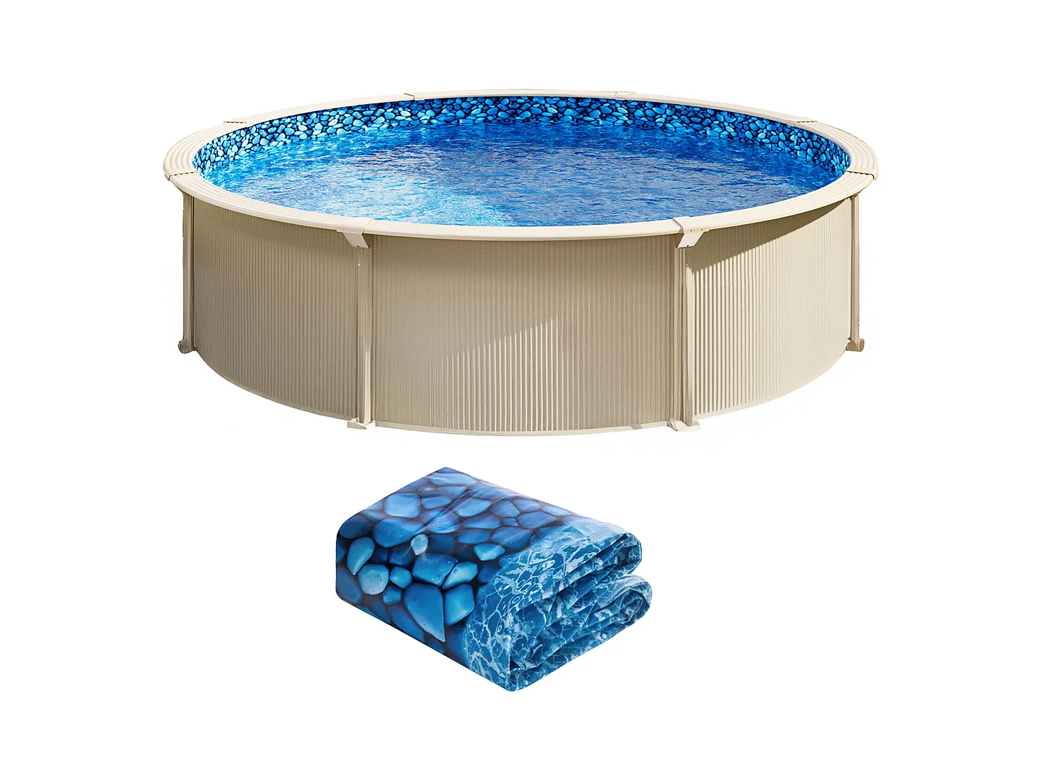 Schwimmbeckenfolie SucceBuy, Rund, 732 x 120 cm, Unibead-Vinylfolie