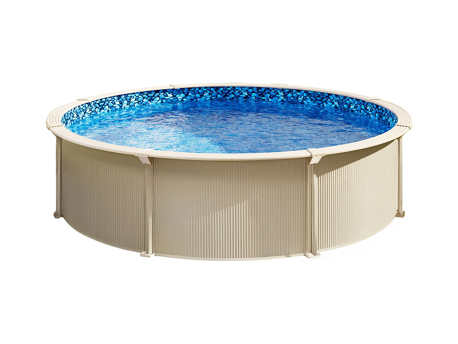 Revêtement de Piscine SucceBuy Ronde, Revêtement en Vinyle à Chevauchement, 732x147 cm