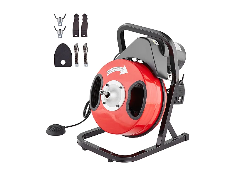 Rioolreinigingsmachine, SucceBuy Rioolreinigingsmachine 15 m × 1.27 cm Handmatige Slangboor met 4 Snijmessen