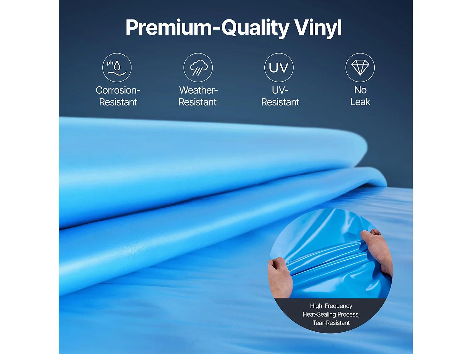 Revêtement de Piscine SucceBuy Ovale, 500x300x120 cm, Revêtement en Vinyle Unibead