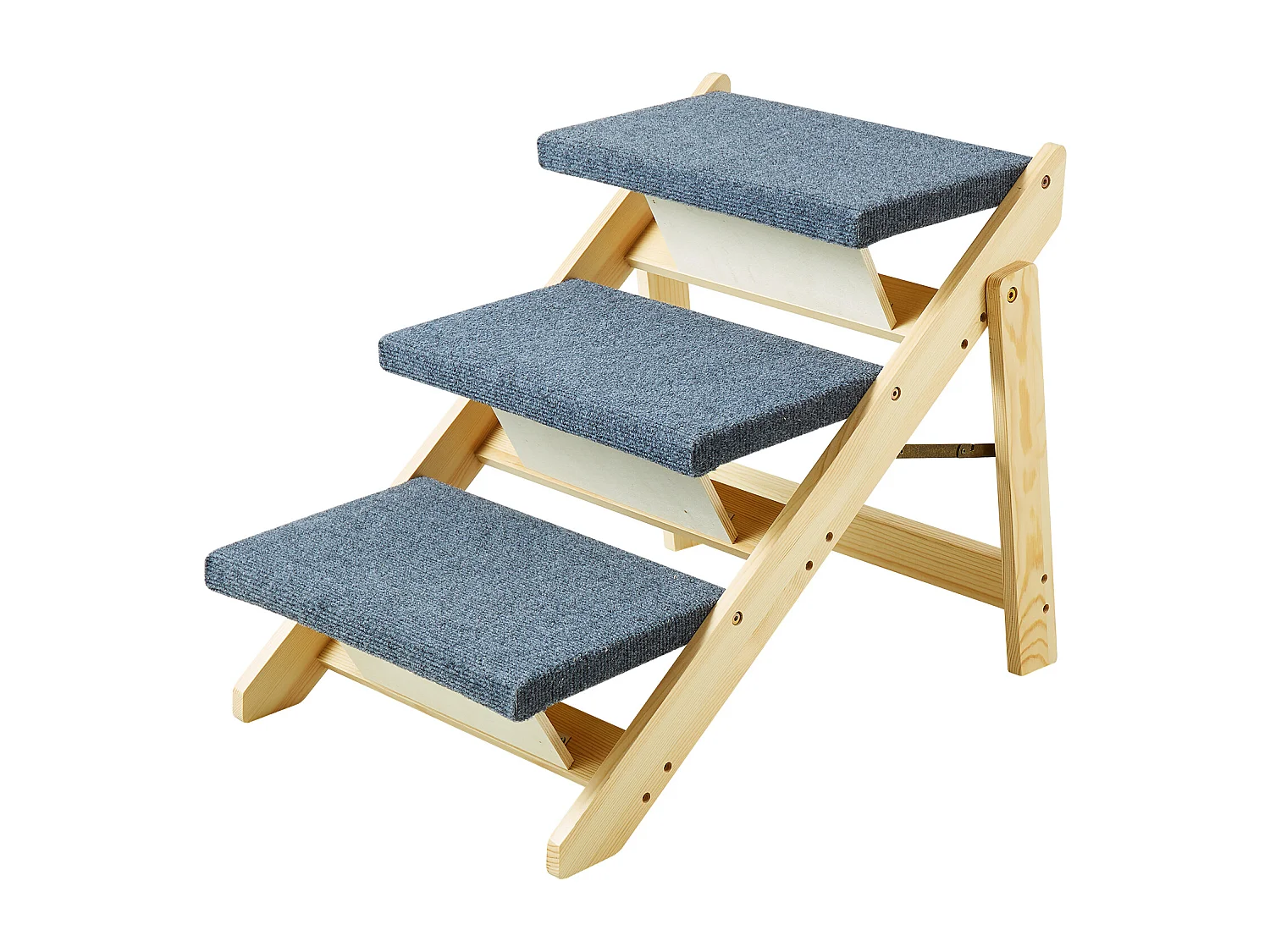 Escaliers pour Chiens, SucceBuy Escalier en Bois pour Animaux de Compagnie 3 Marches 2 en 1 Pliable Capacité de 68 kg