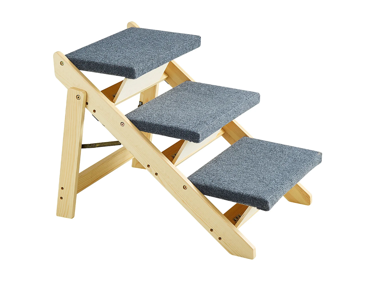 Escaliers pour Chiens, SucceBuy Escalier en Bois pour Animaux de Compagnie 3 Marches 2 en 1 Pliable Capacité de 68 kg