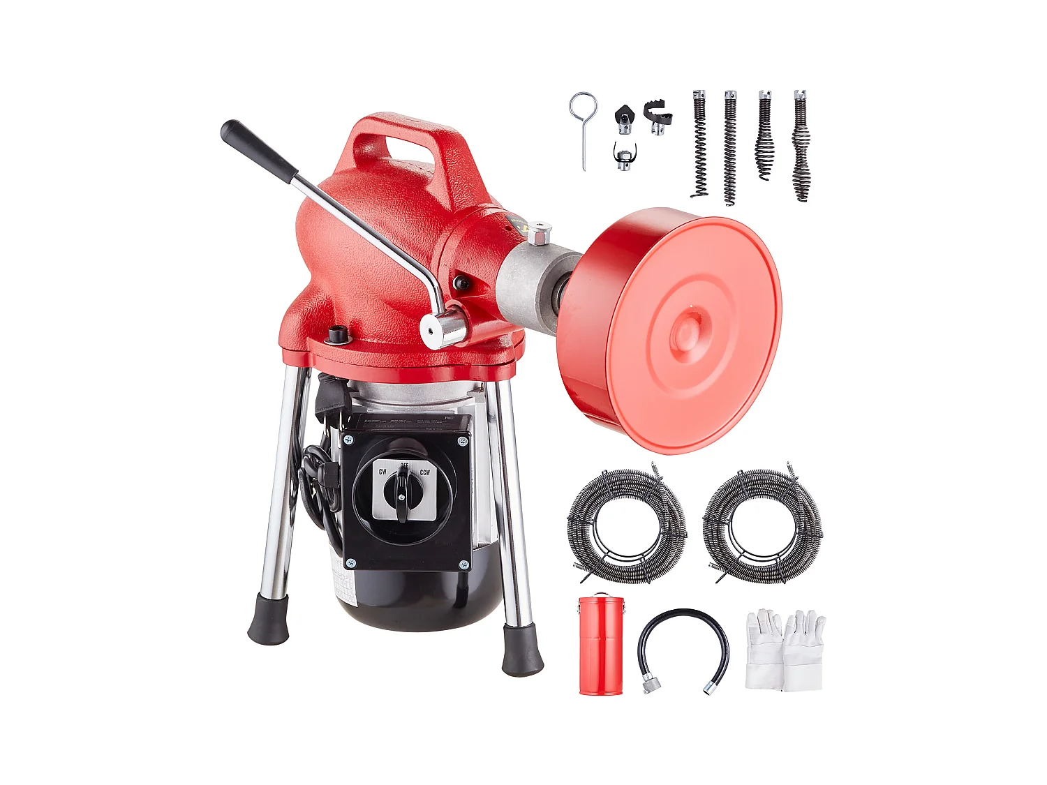 Machine de Nettoyage de Drain, SucceBuy Machine de Nettoyage de Drain 36.6 m × 1.6 cm 370 W Sectionnel Serpent Tarière Alimentation Manuelle