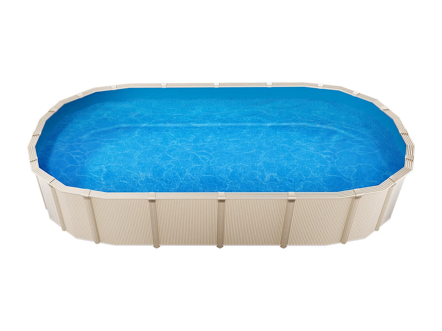 Revêtement de Piscine SucceBuy Ovale, Doublure Chevauchement, 610x375 cm, Couleur Unie