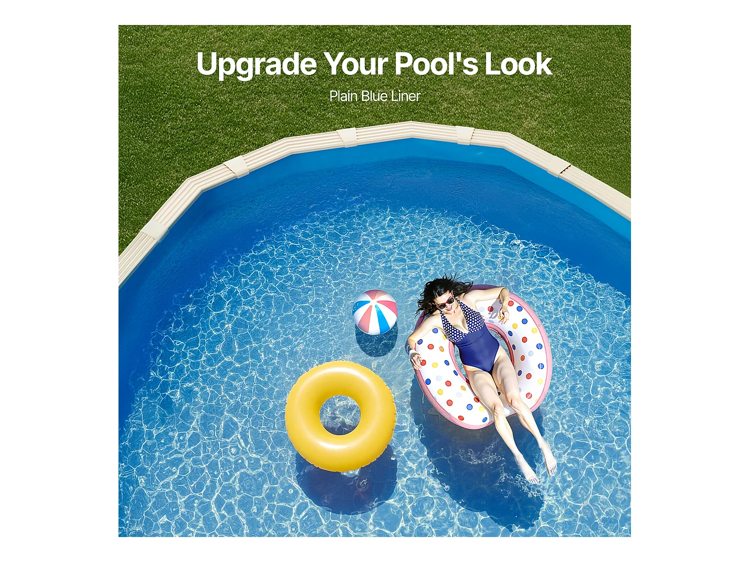 Zwembadbekleding SucceBuy, Ovaal, Overlappende Voering, 610 x 375 cm, Effen Kleur