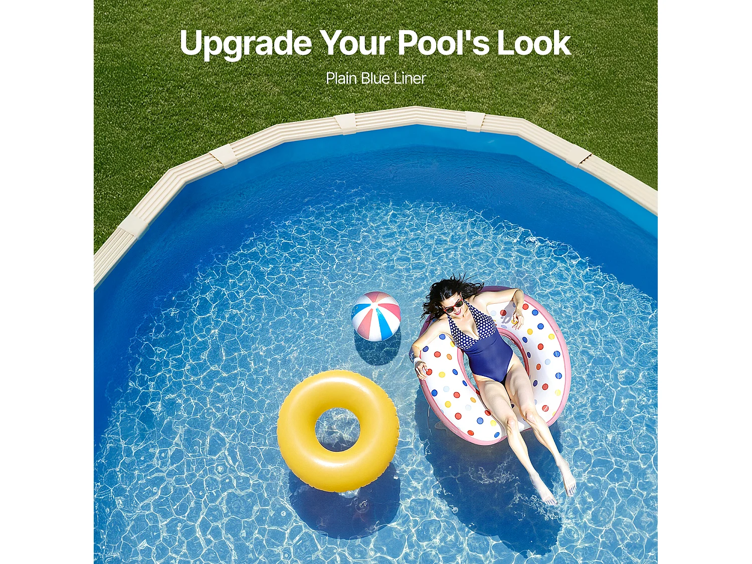 Rivestimento per Piscina SucceBuy Ovale, Rivestimento Sovrapposto, 610x375 cm, Tinta Unita