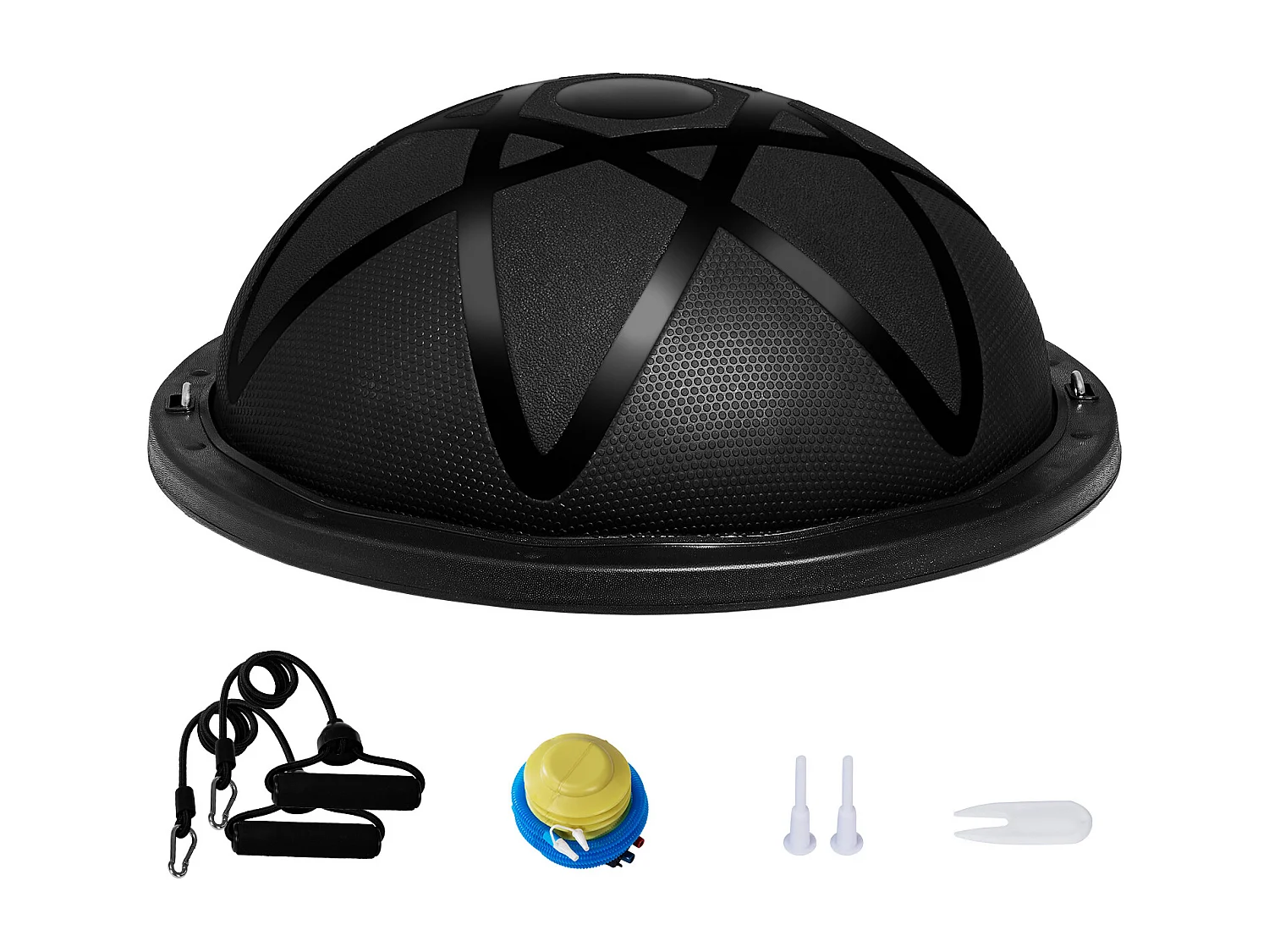 Halbball SucceBuy für Übungen 58.42cm für Training, Stabilisierball für Yoga und Gleichgewicht, Widerstandbänder