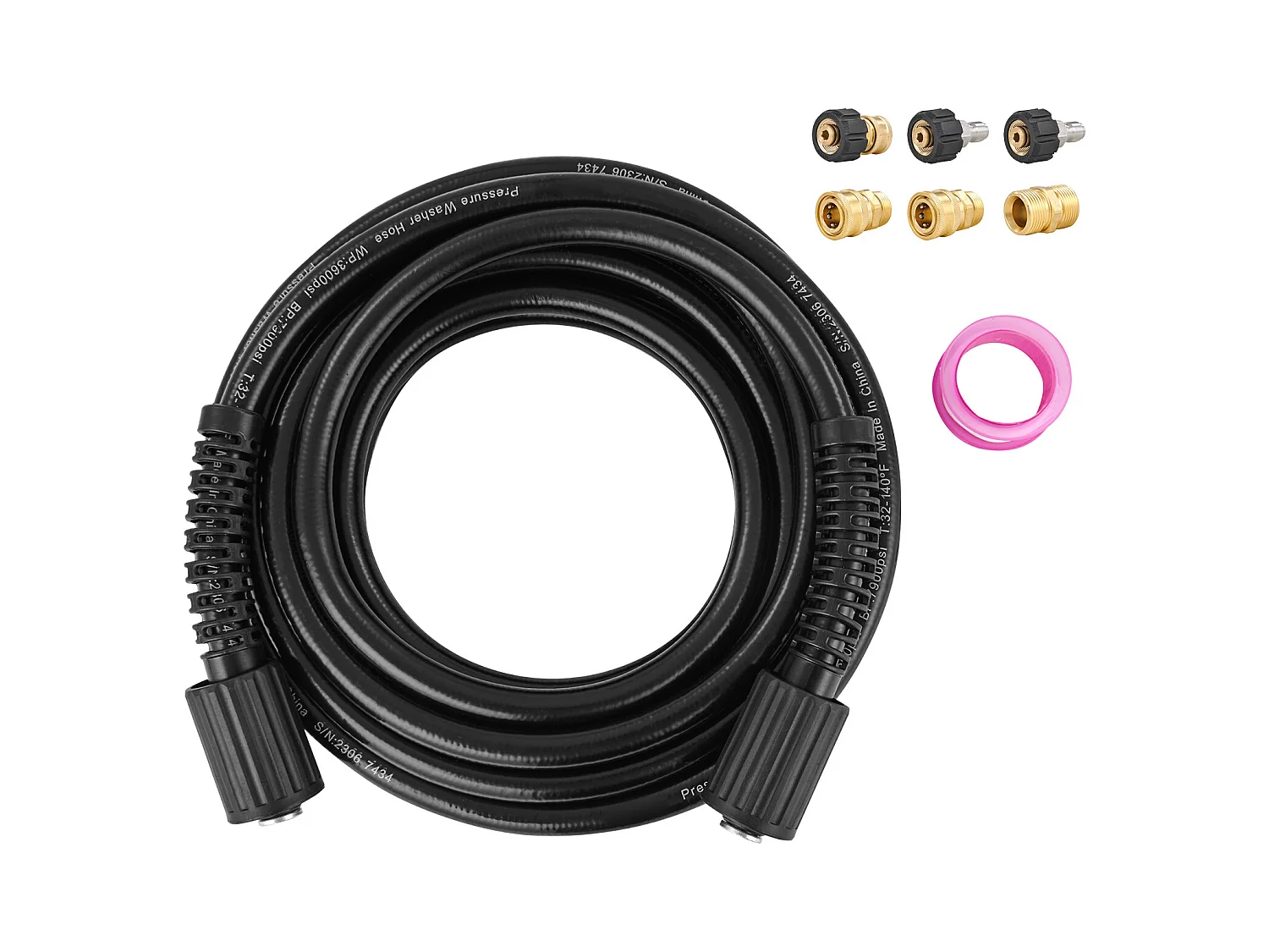 Tubo di Lavatrice SucceBuy Alta Pressione 254CM, Connessione 6.4mm, 4200 PSI