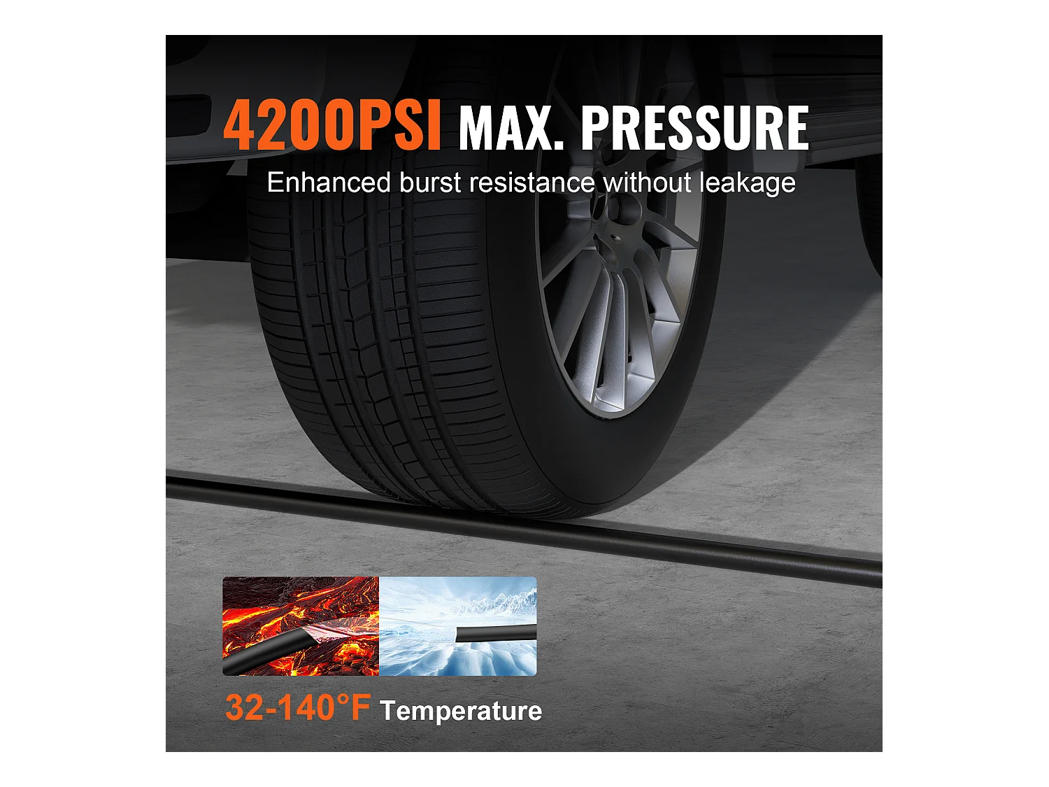 Tubo di Lavatrice SucceBuy Alta Pressione 254CM, Connessione 6.4mm, 4200 PSI