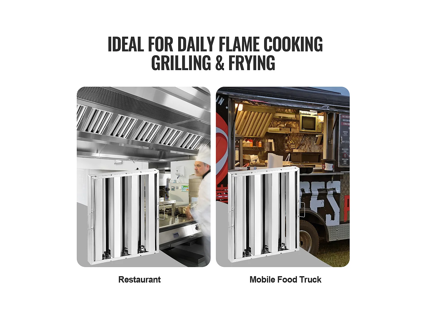 Filtre de Hotte SucceBuy Lot de 6 Filtres pour Hotte Commerciale 39.4cm x 49.5cm en Acier Inoxydable