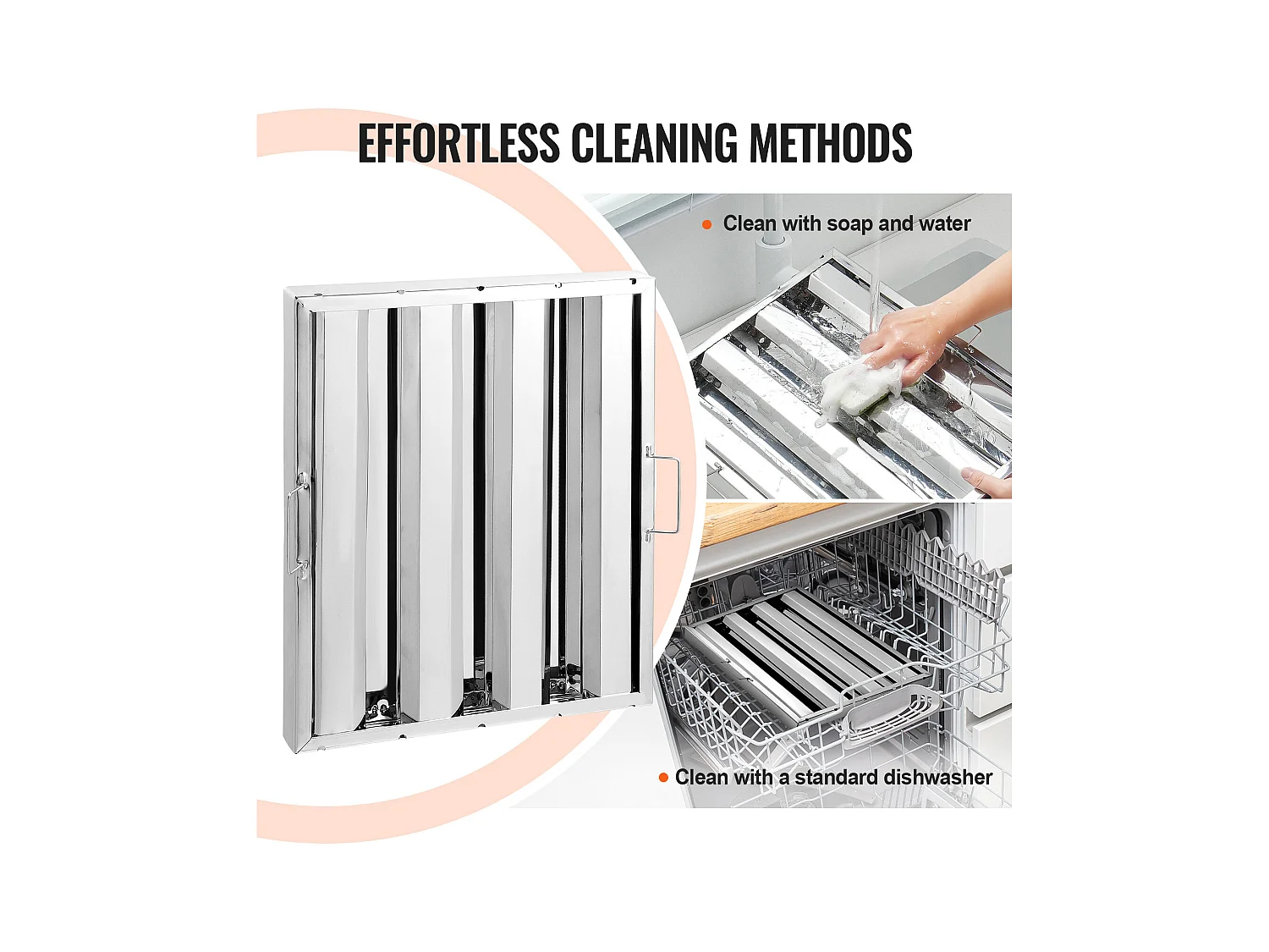 Filtre de Hotte SucceBuy Lot de 6 Filtres pour Hotte Commerciale 39.4cm x 49.5cm en Acier Inoxydable