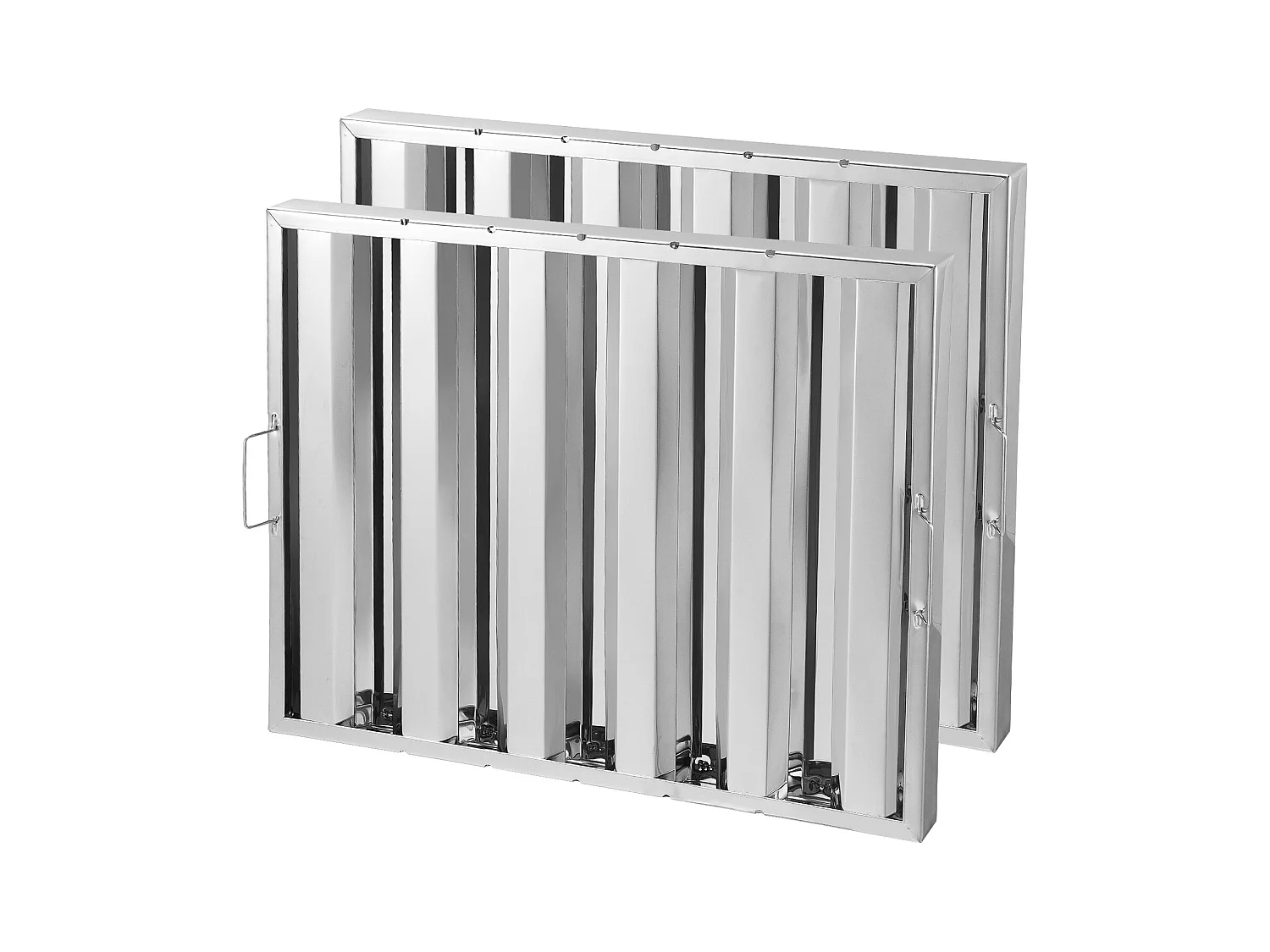 Filtre de Hotte Commercial SucceBuy, 62.2cm x49.5cm, Filtre à Chicane en Acier Inoxydable pour Graisse, pour Hottes de Restaurant, Lot de 2