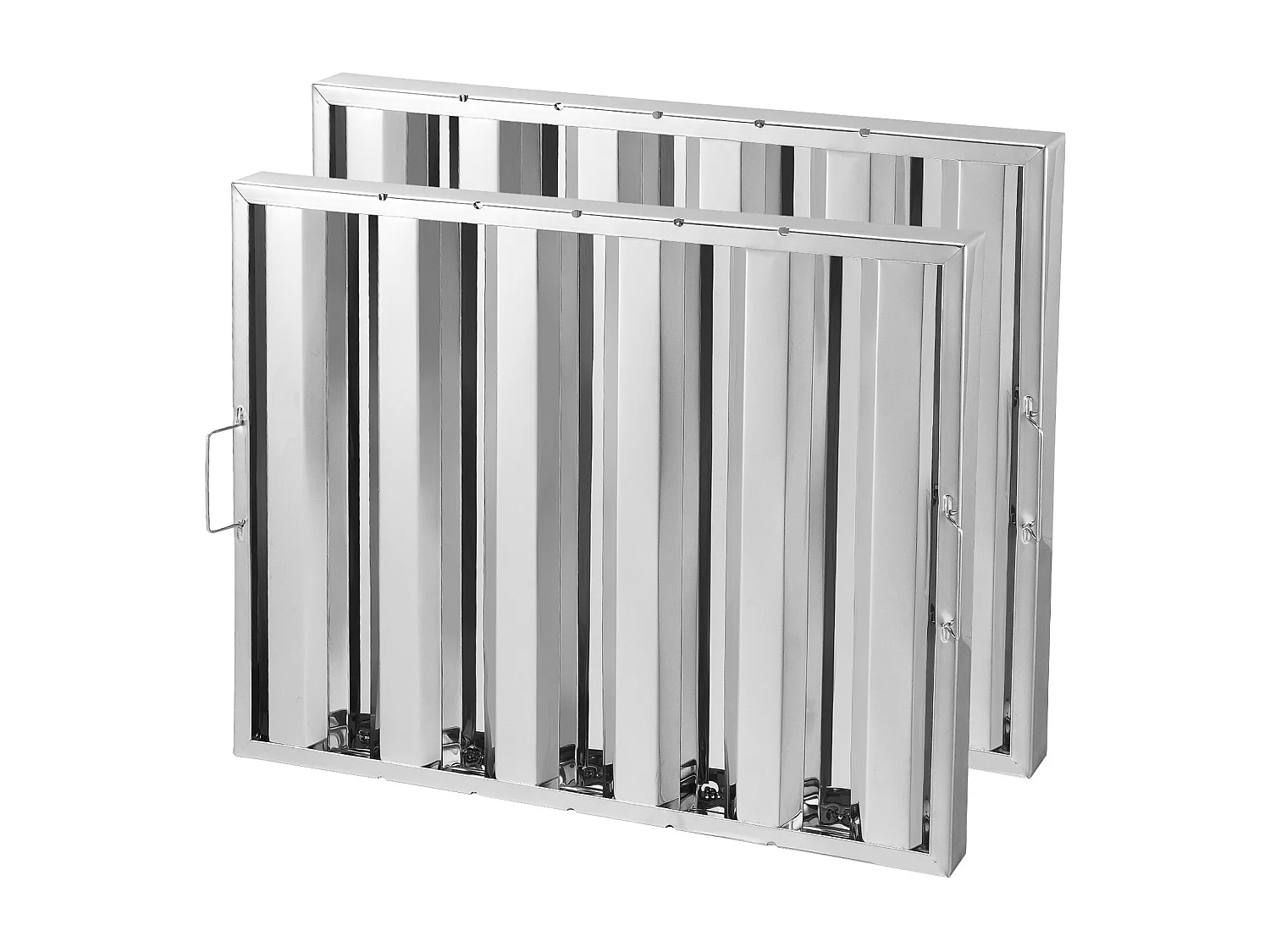 Filtre de Hotte Commercial SucceBuy, 62.2cm x49.5cm, Filtre à Chicane en Acier Inoxydable pour Graisse, pour Hottes de Restaurant, Lot de 2