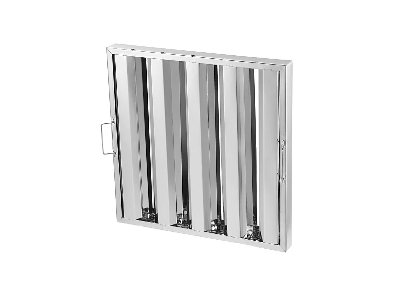 Filtro per Cappa Commerciale SucceBuy 49.5cm x 49.5cm, Deflettore in Acciaio Inossidabile per Grasso, 4 Scanalature, Cappa da Cucina, 1 Pezzo