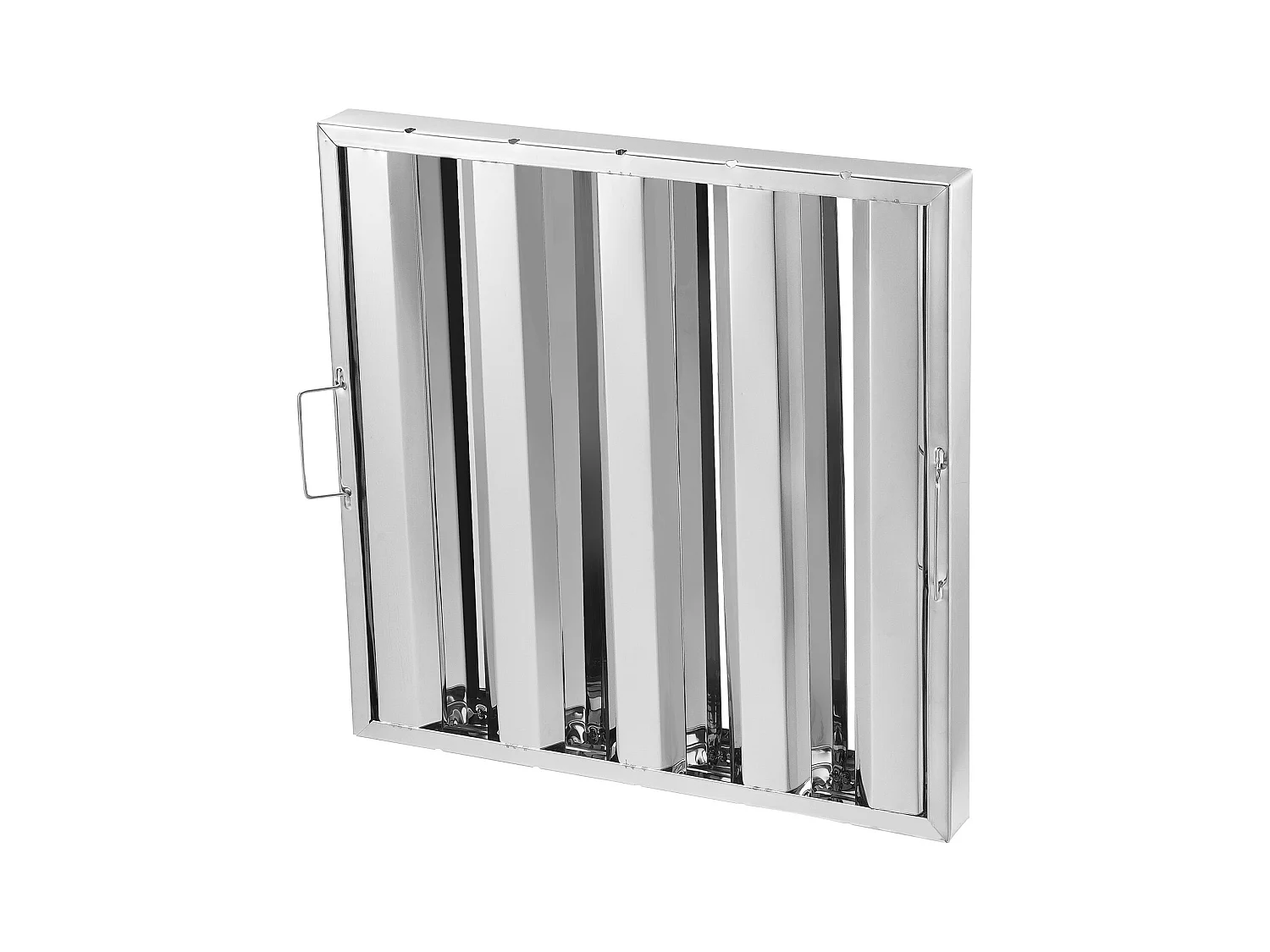 Filtre de Hotte Commercial SucceBuy 49.5cm x 49.5cm, Déflecteur en Acier Inoxydable pour Graisse, 4 Rainures, Hotte de Cuisinière, 1 Pièce