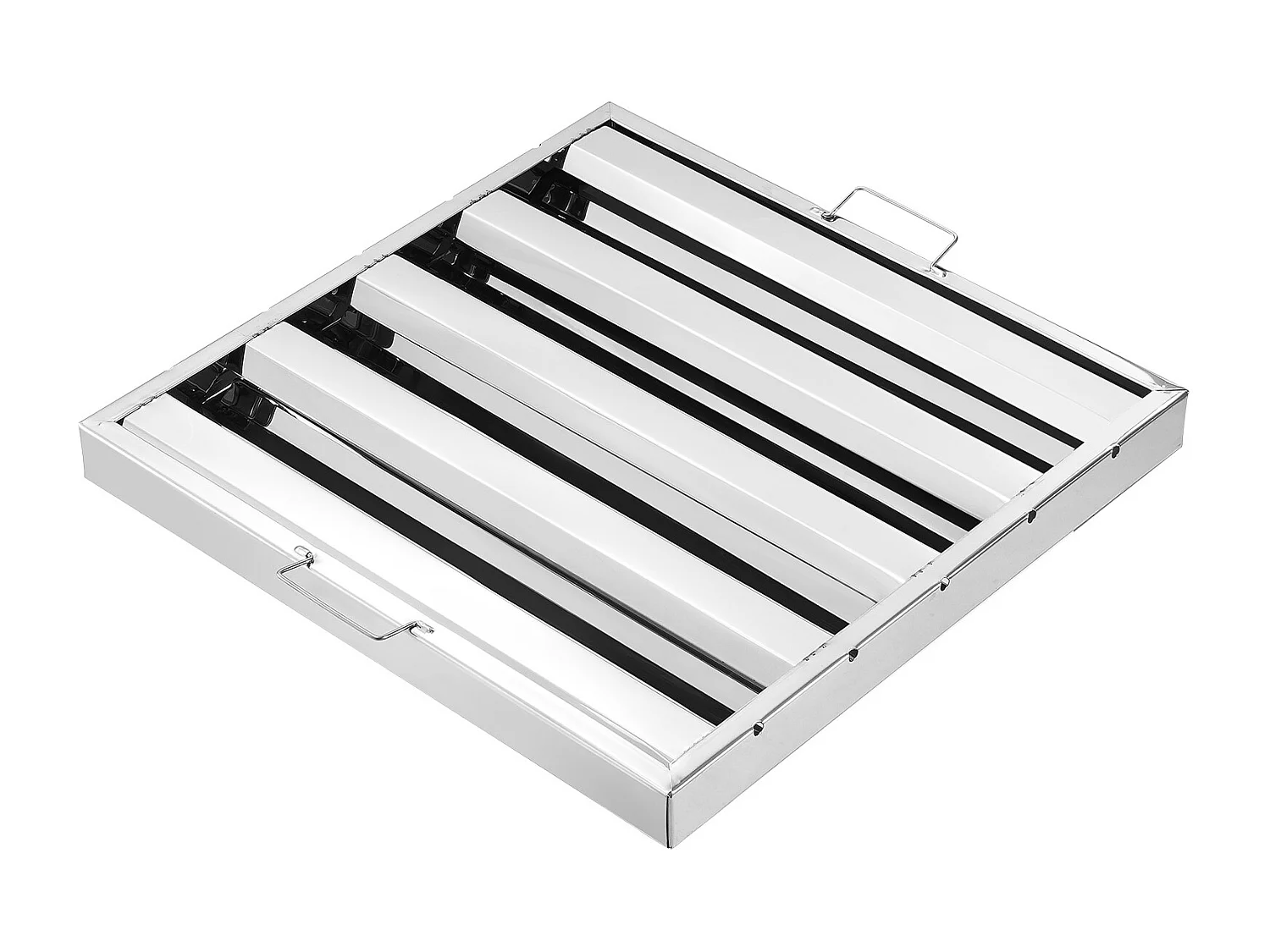 Gewerblicher Dunstabzugshauben Filter SucceBuy 49.5cm x 49.5cm, Edelstahl Fettabweiser, 4 Rillen, Herdabzugshaube, 1 Stück