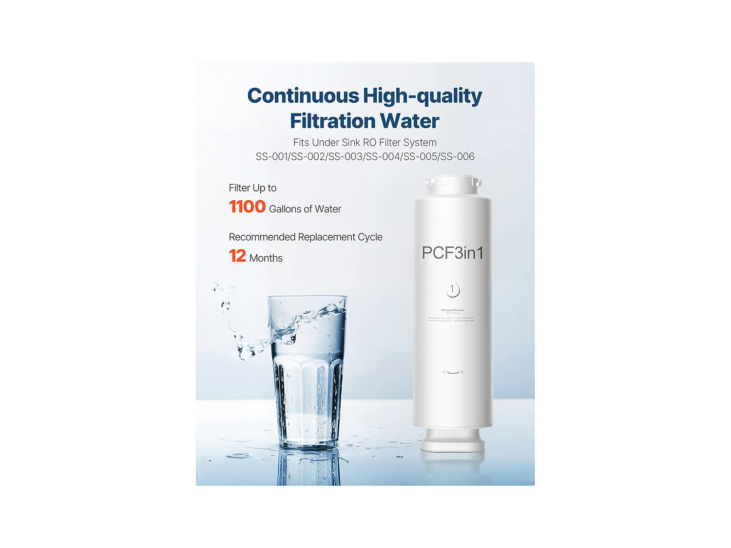 Filtre Composite PCF SucceBuy de Remplacement pour Filtre à Eau Sous Évier SS-001/003/005