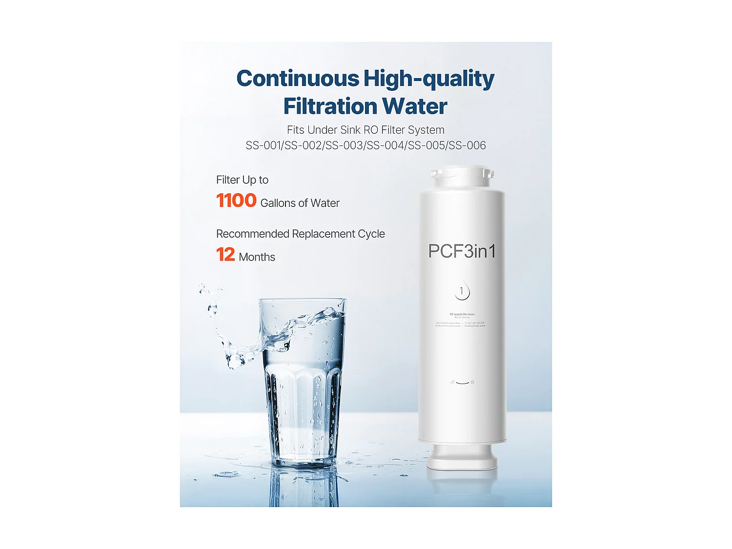 Filtre Composite PCF SucceBuy de Remplacement pour Filtre à Eau Sous Évier SS-001/003/005