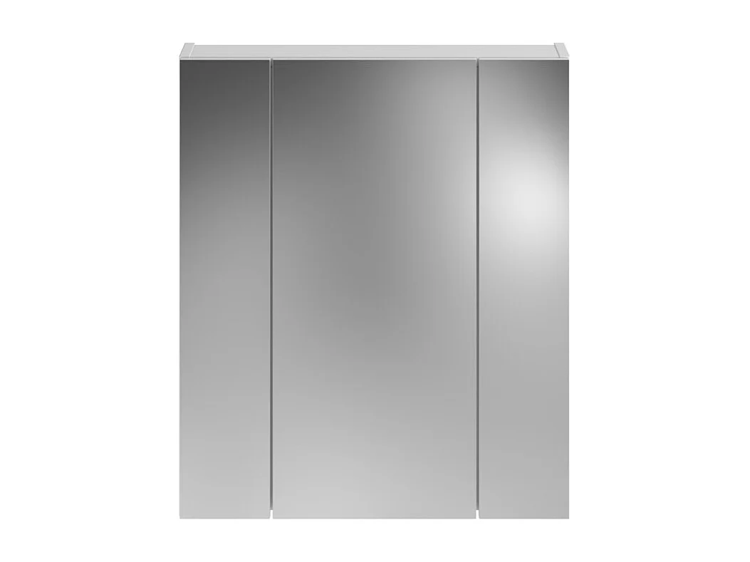 Conjunto para banheiro: móvel sob a pia + armário de armazenamento com espelho – Branco laqueado – KLEANKIN