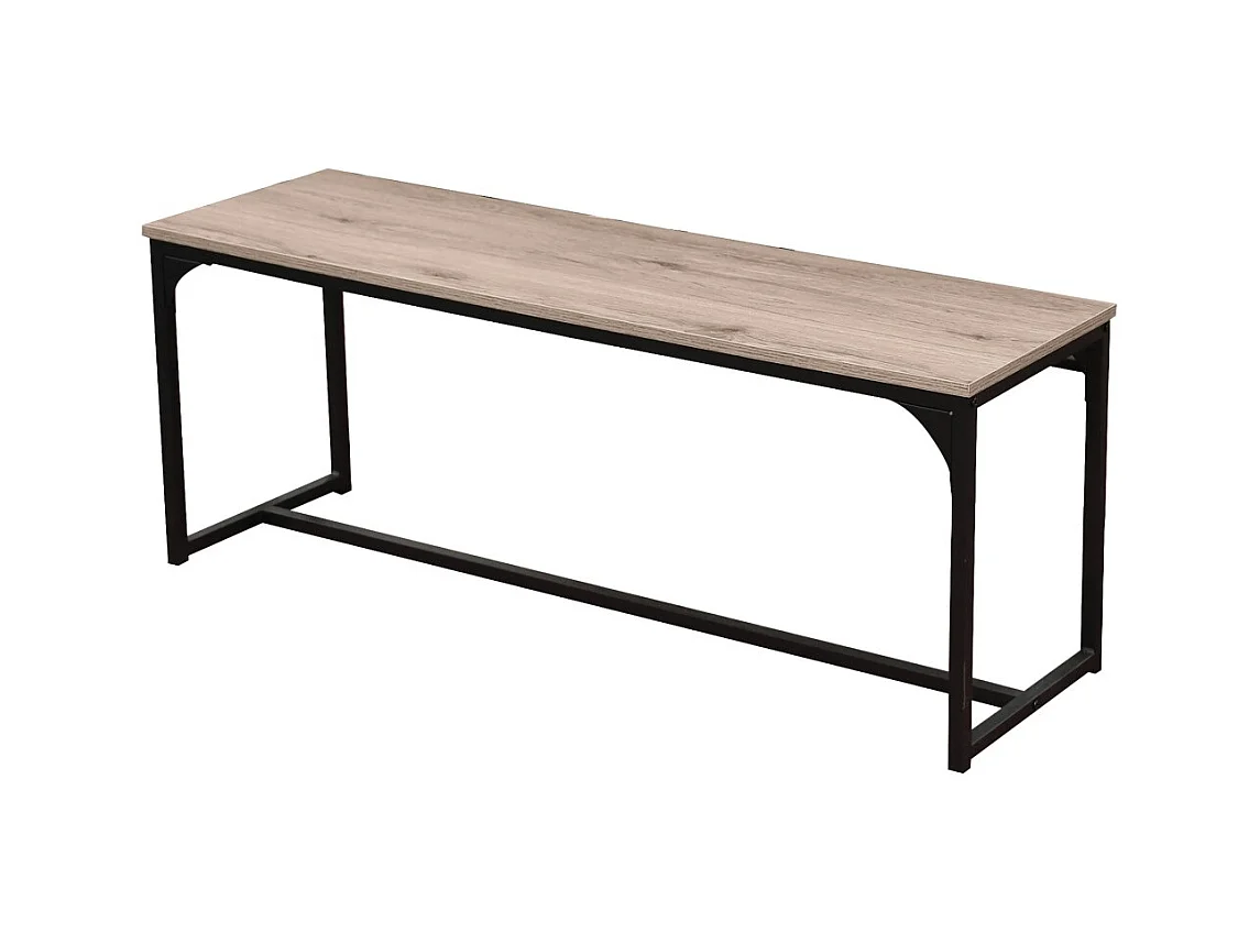 Banc en bois avec structure en métal noir collection RANONG – Dimensions 120x46x35 cm